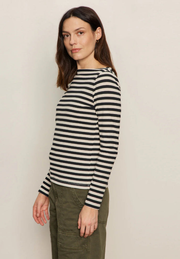 Sanctuary Boatneck Tee Oat/Black
