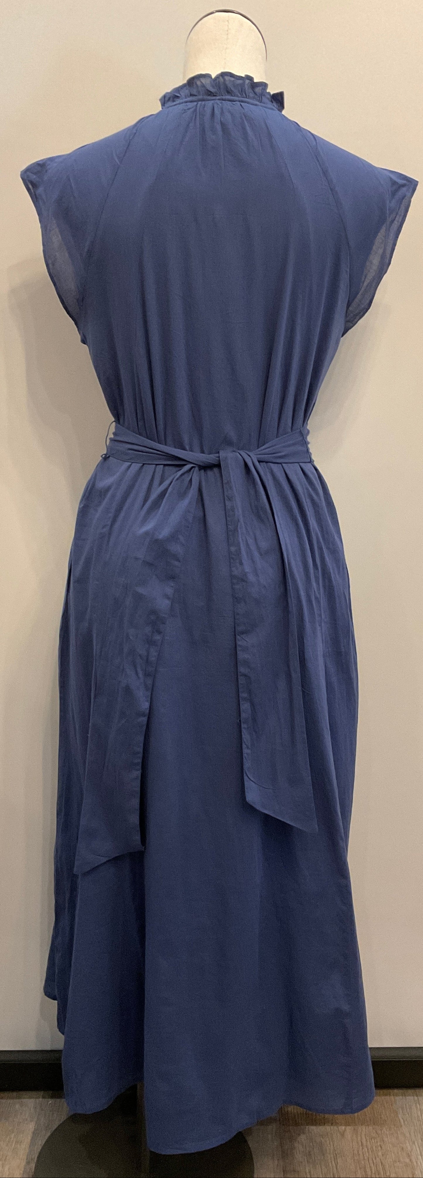 Deep V Navy Dress