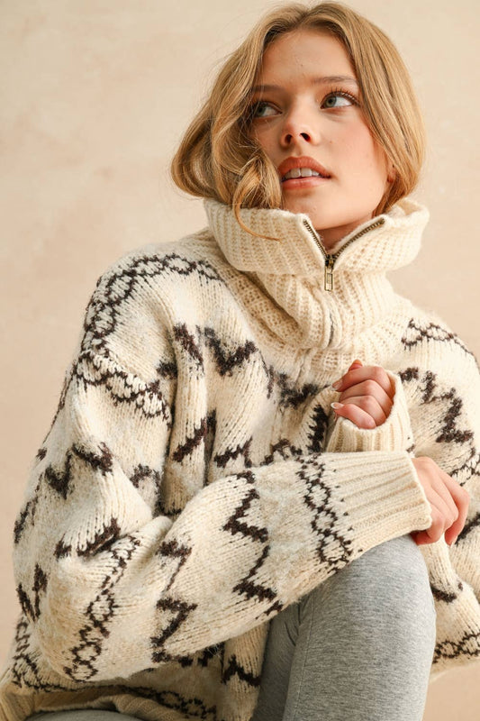 Zig Zag Half Zip