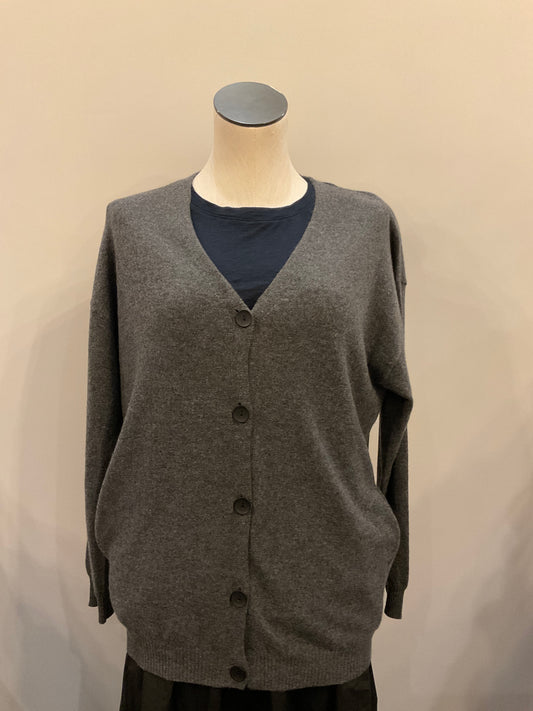 Self Contrast Grey Cardi