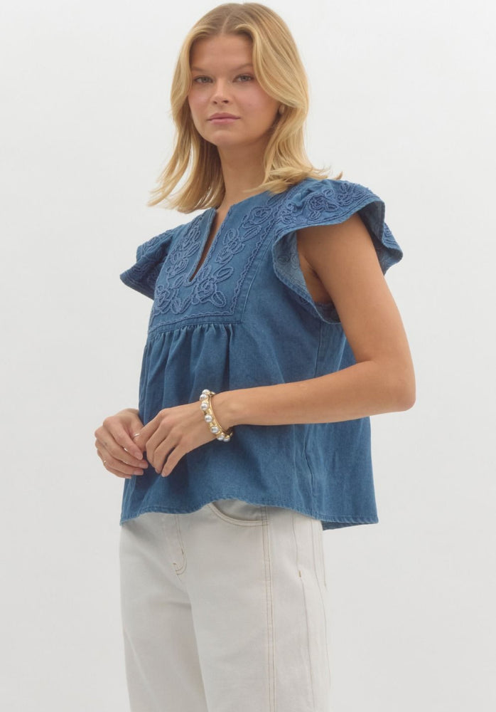 Jenna Denim Top