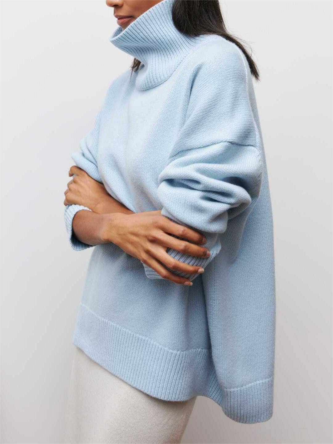 Soft oversize turtleneck sweater