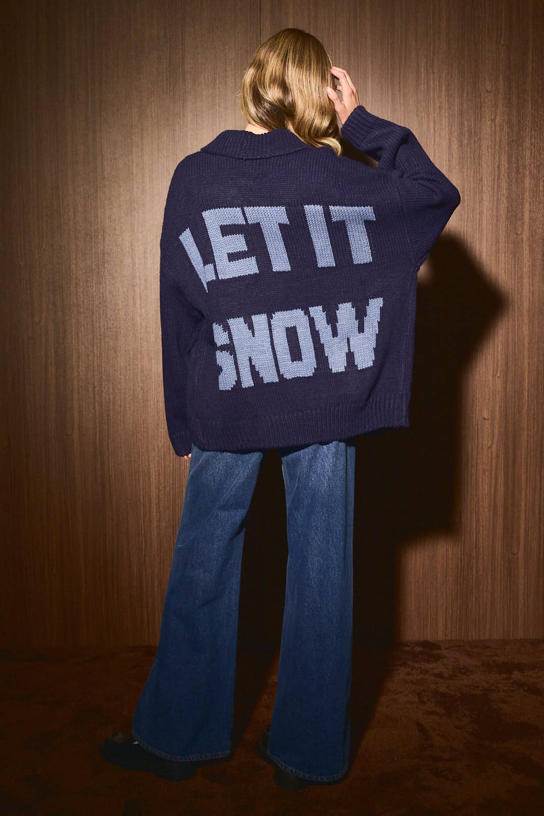 Let It Snow Oversized Knit Cardigan