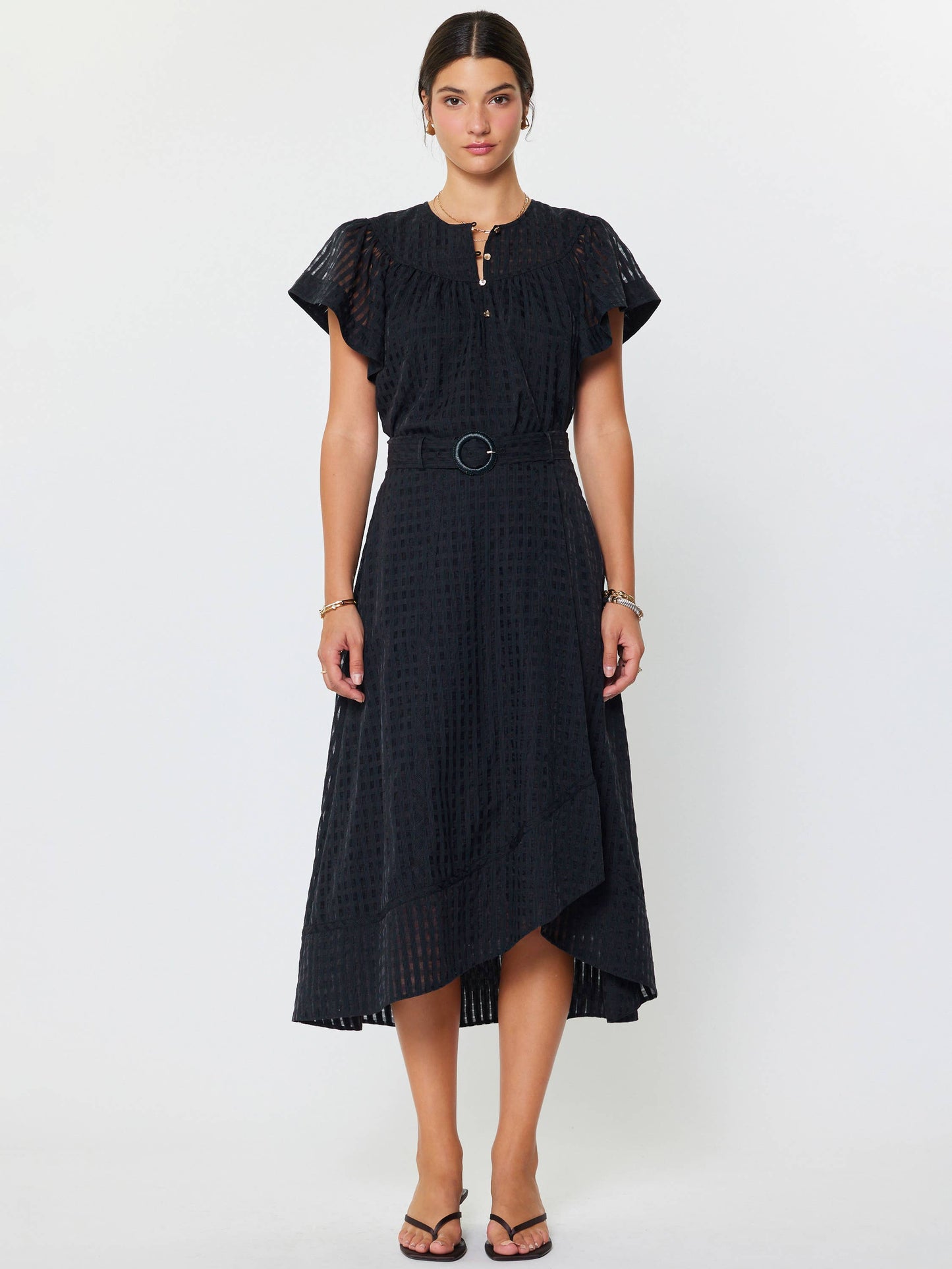 Gingham Check Short Sleeve Blouse