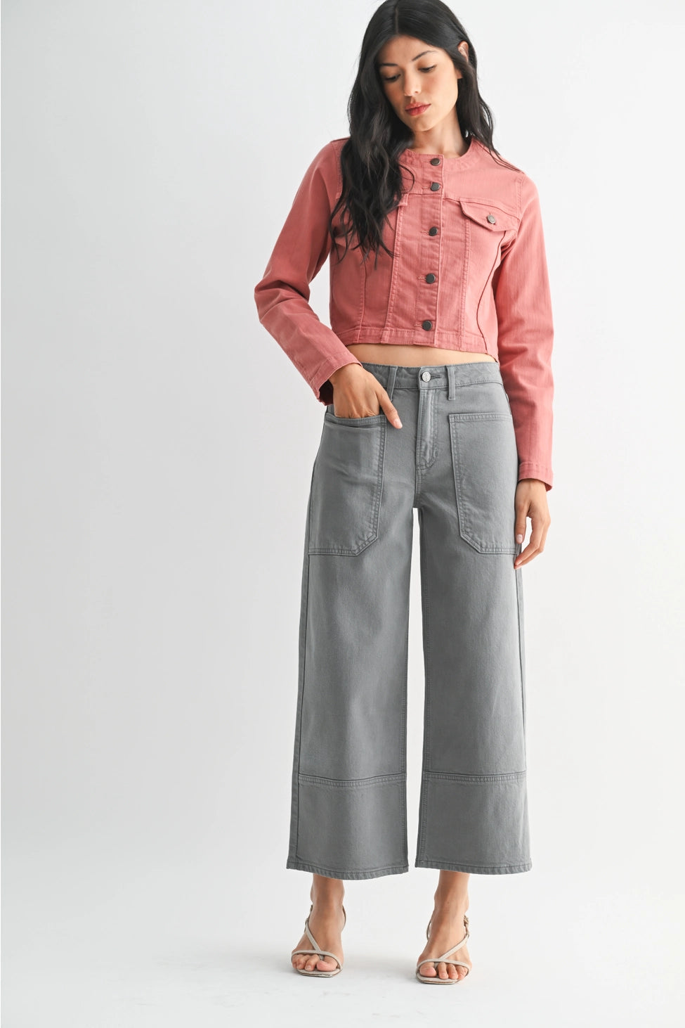 Storm Grey Wide leg Pant