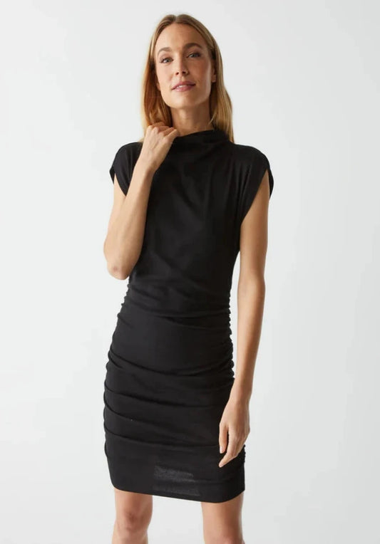 Michael Stars Gia Ribbed Power Shoulder Dress