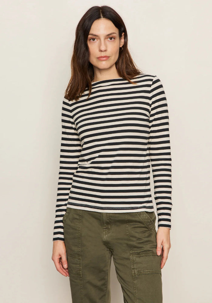 Sanctuary Boatneck Tee Oat/Black