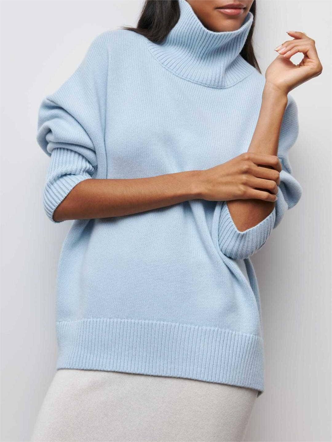 Soft oversize turtleneck sweater