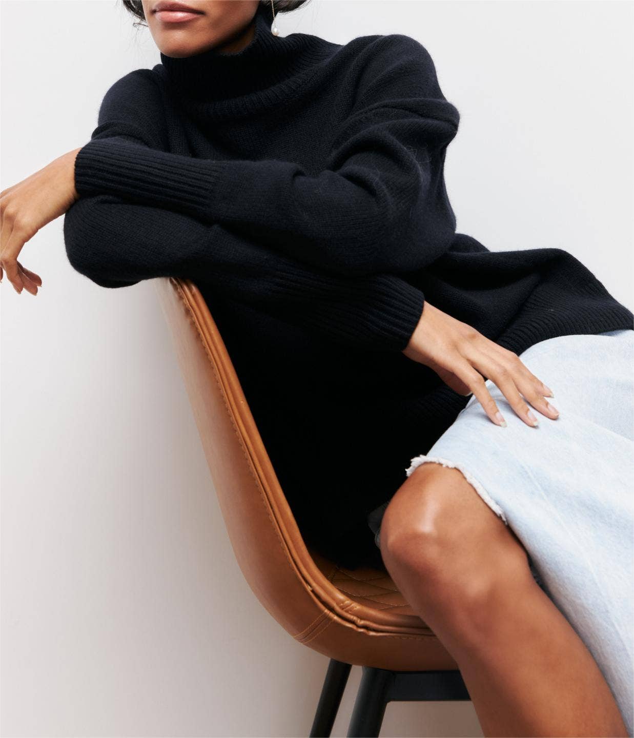 Soft oversize turtleneck sweater