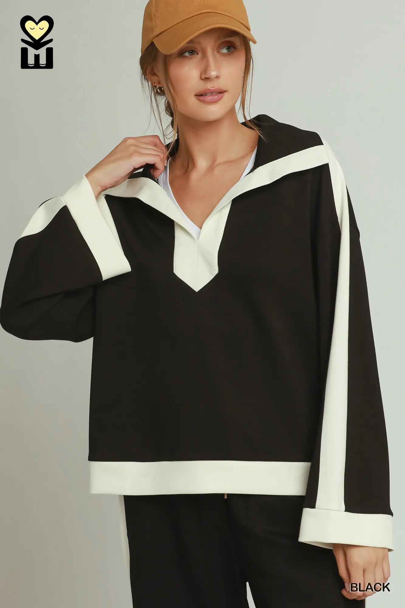 ColorBlock Wide Placket Top