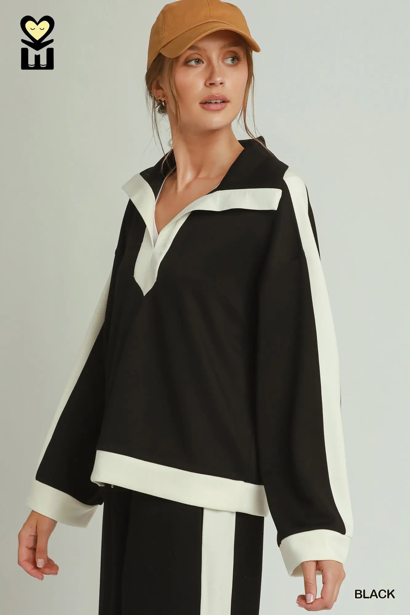 ColorBlock Wide Placket Top
