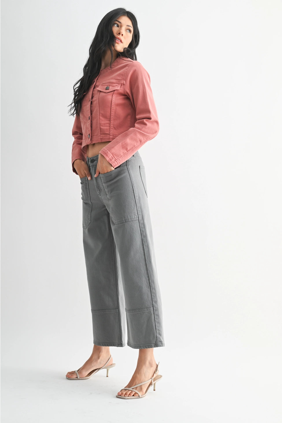 Storm Grey Wide leg Pant