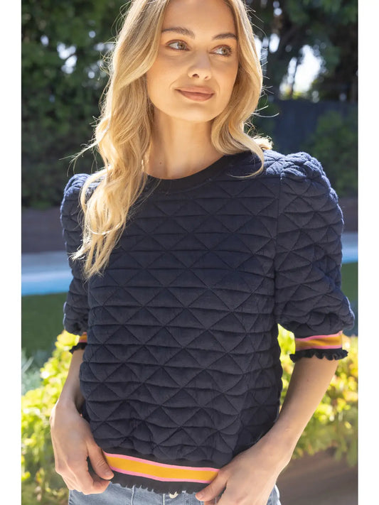 Quilted Striped Ban Top