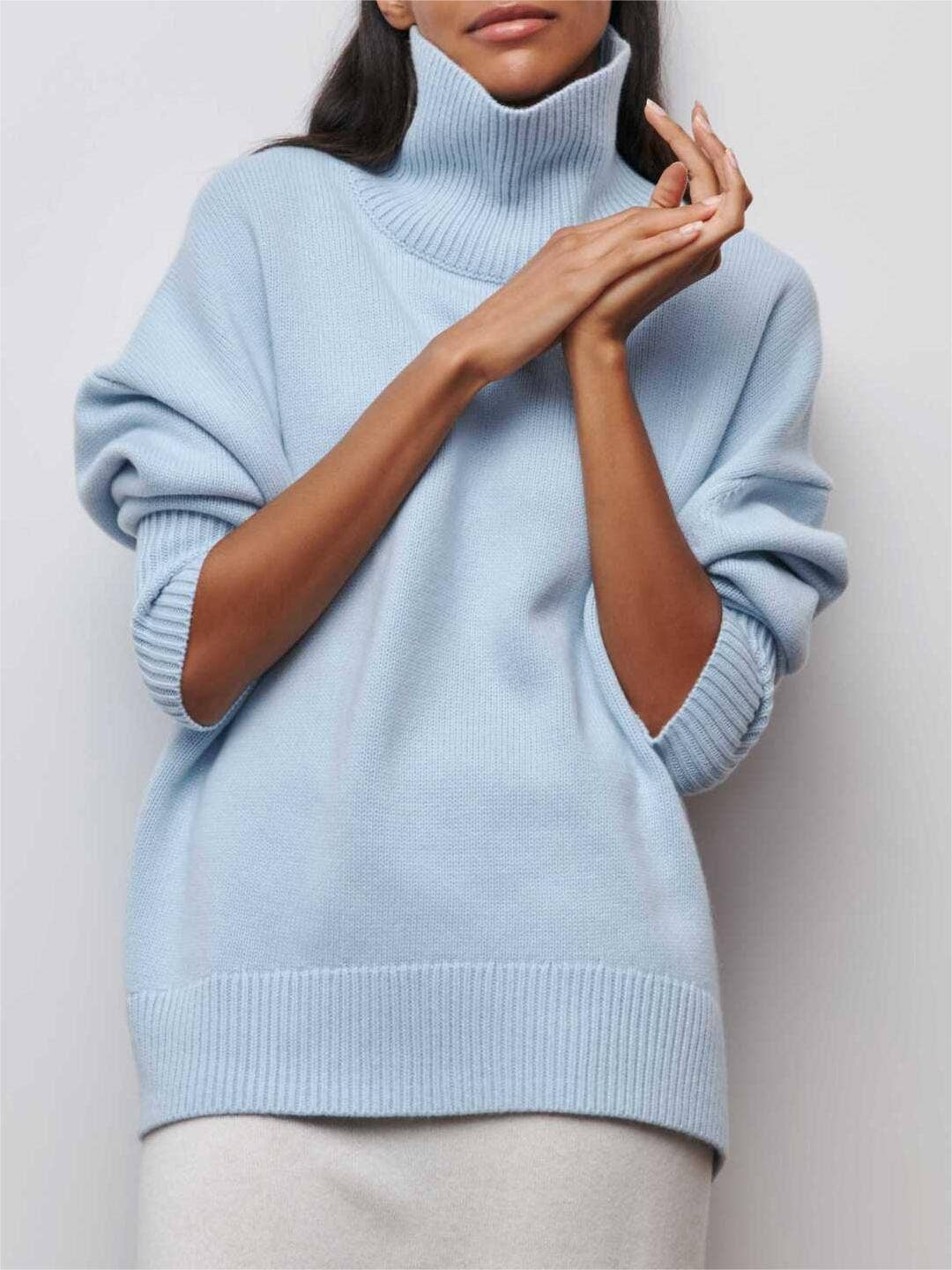 Soft oversize turtleneck sweater