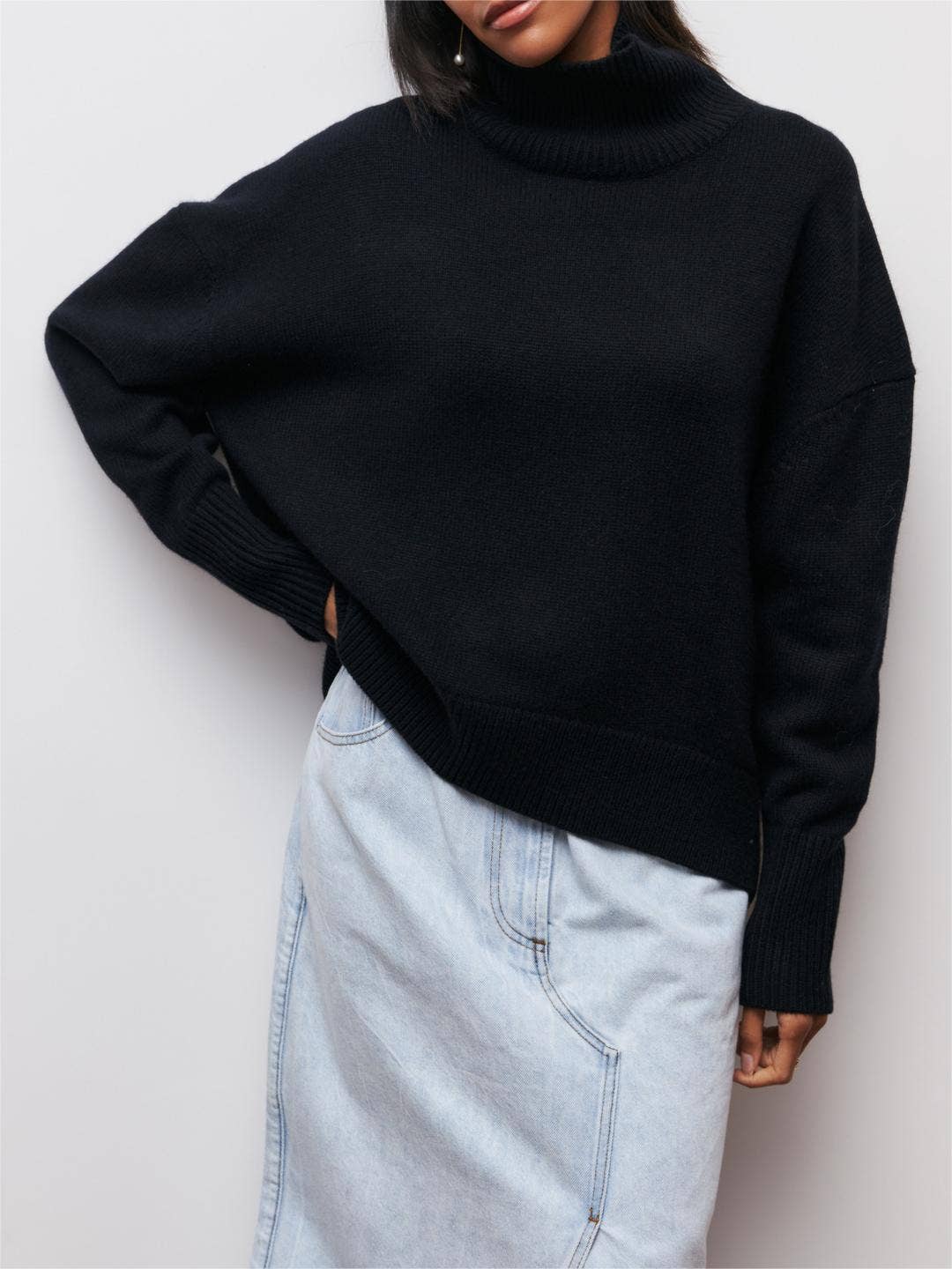 Soft oversize turtleneck sweater