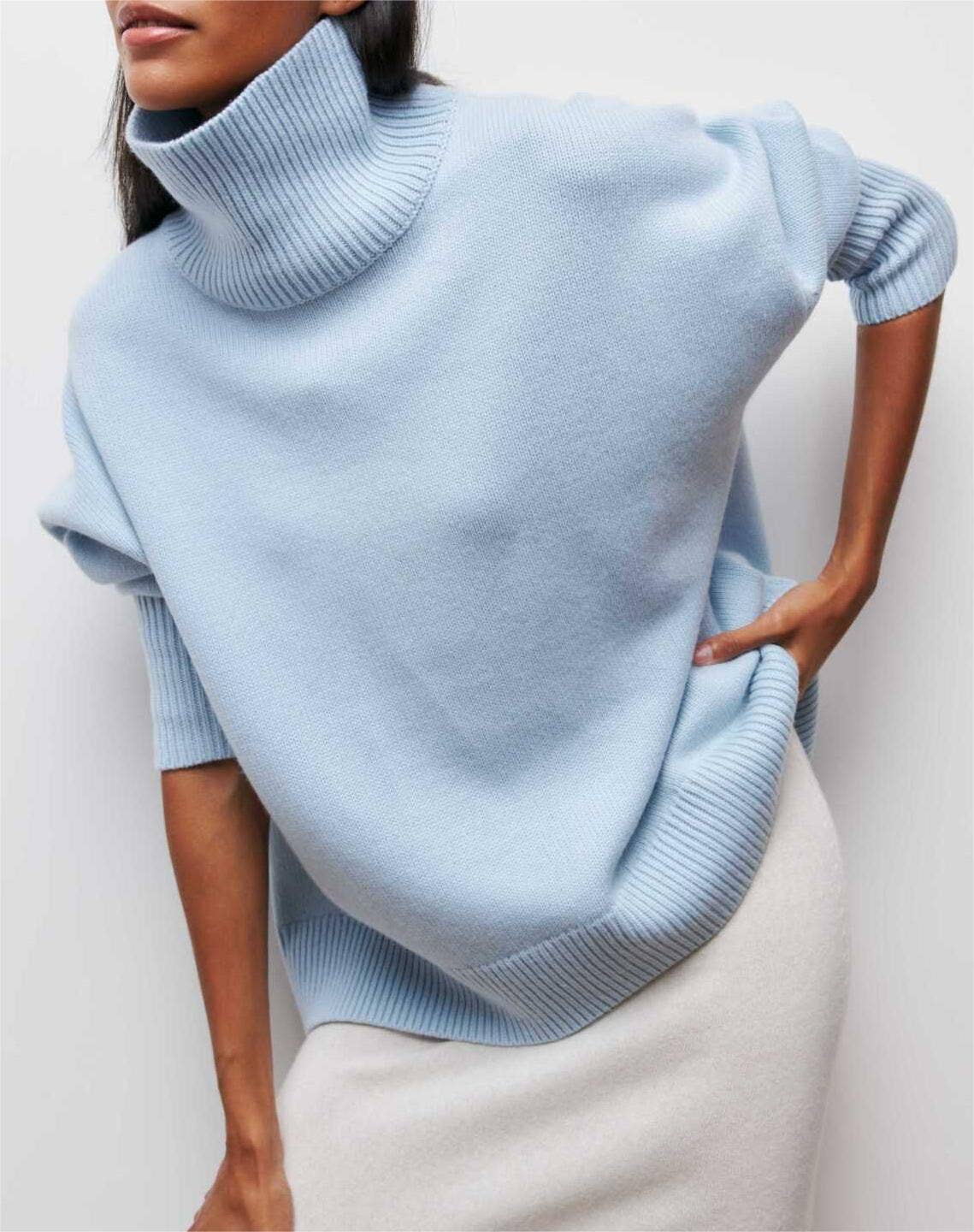 Soft oversize turtleneck sweater