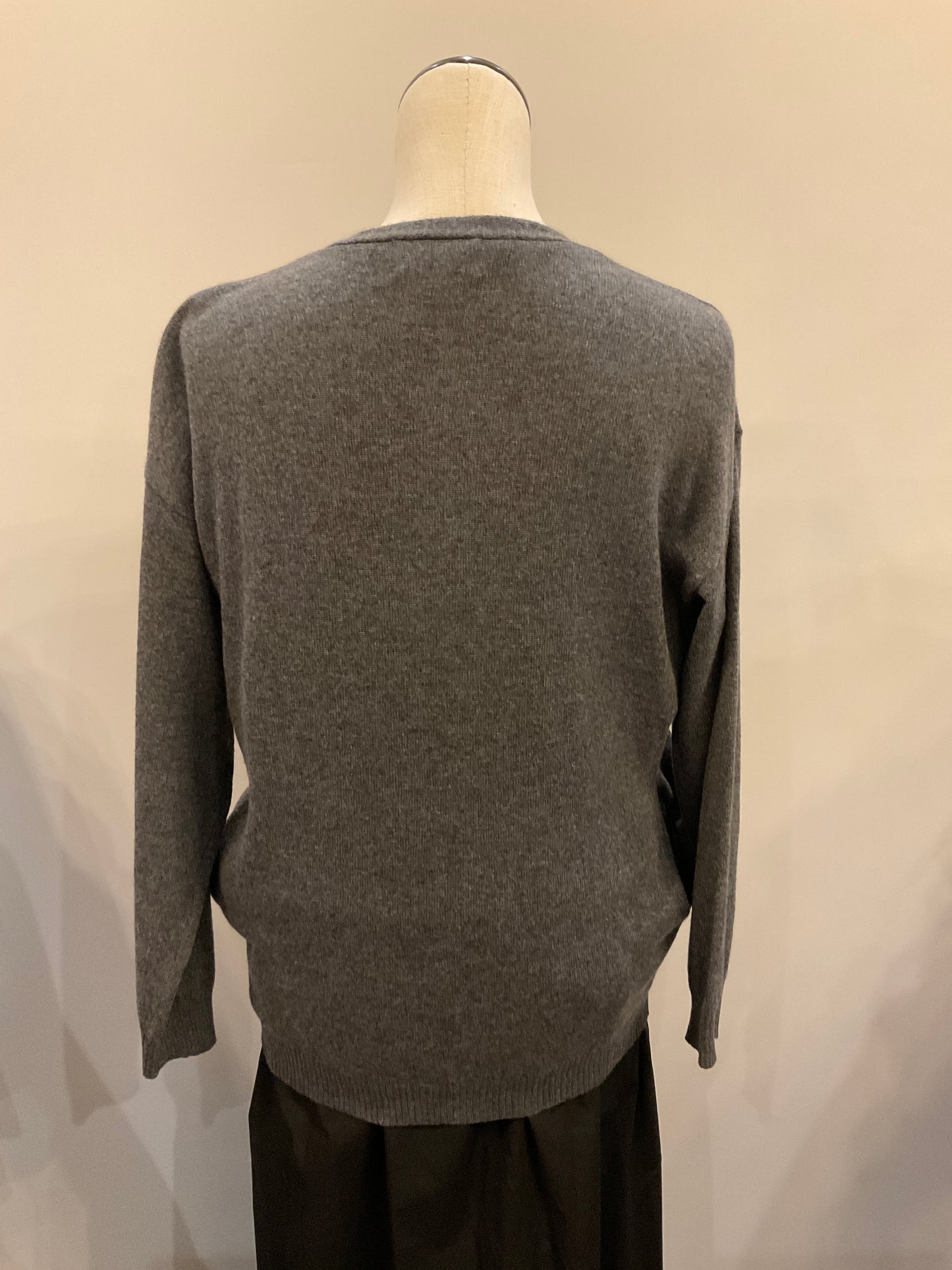 Self Contrast Grey Cardi