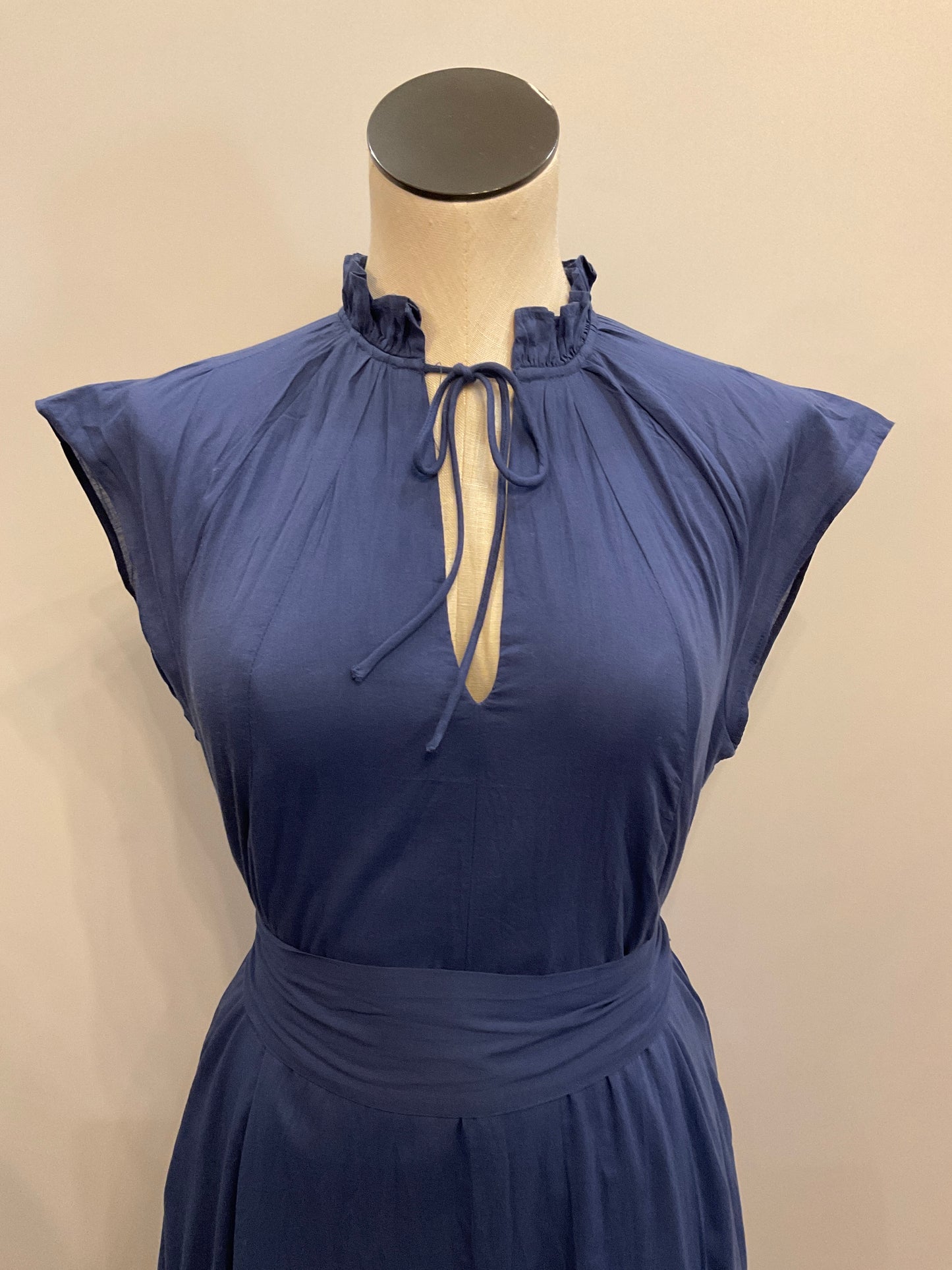 Deep V Navy Dress