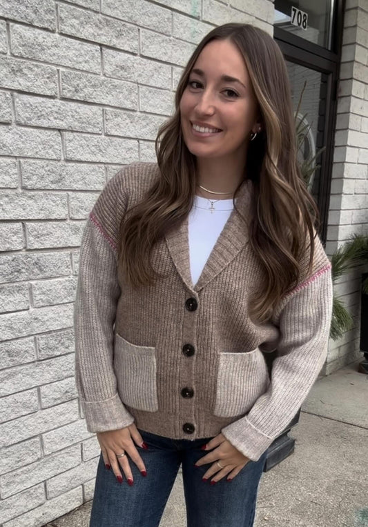 Sundry Cardi Taupe