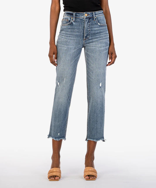 KUT Rachael High Rise Fav Ab Mom Jean (Built w/med Base wash)