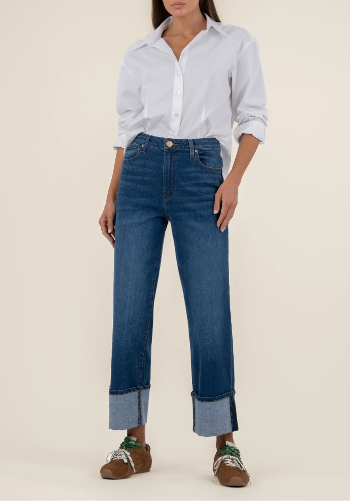 Kut from the Kloth Sienna High Rise Straight Leg Rollup 5"
