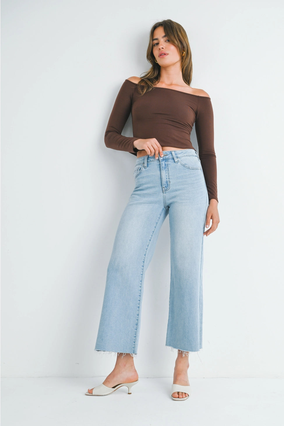 Light Denim Slim Wide
