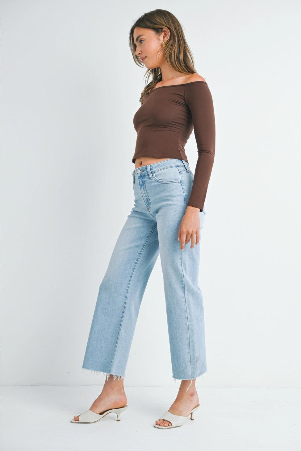 Light Denim Slim Wide