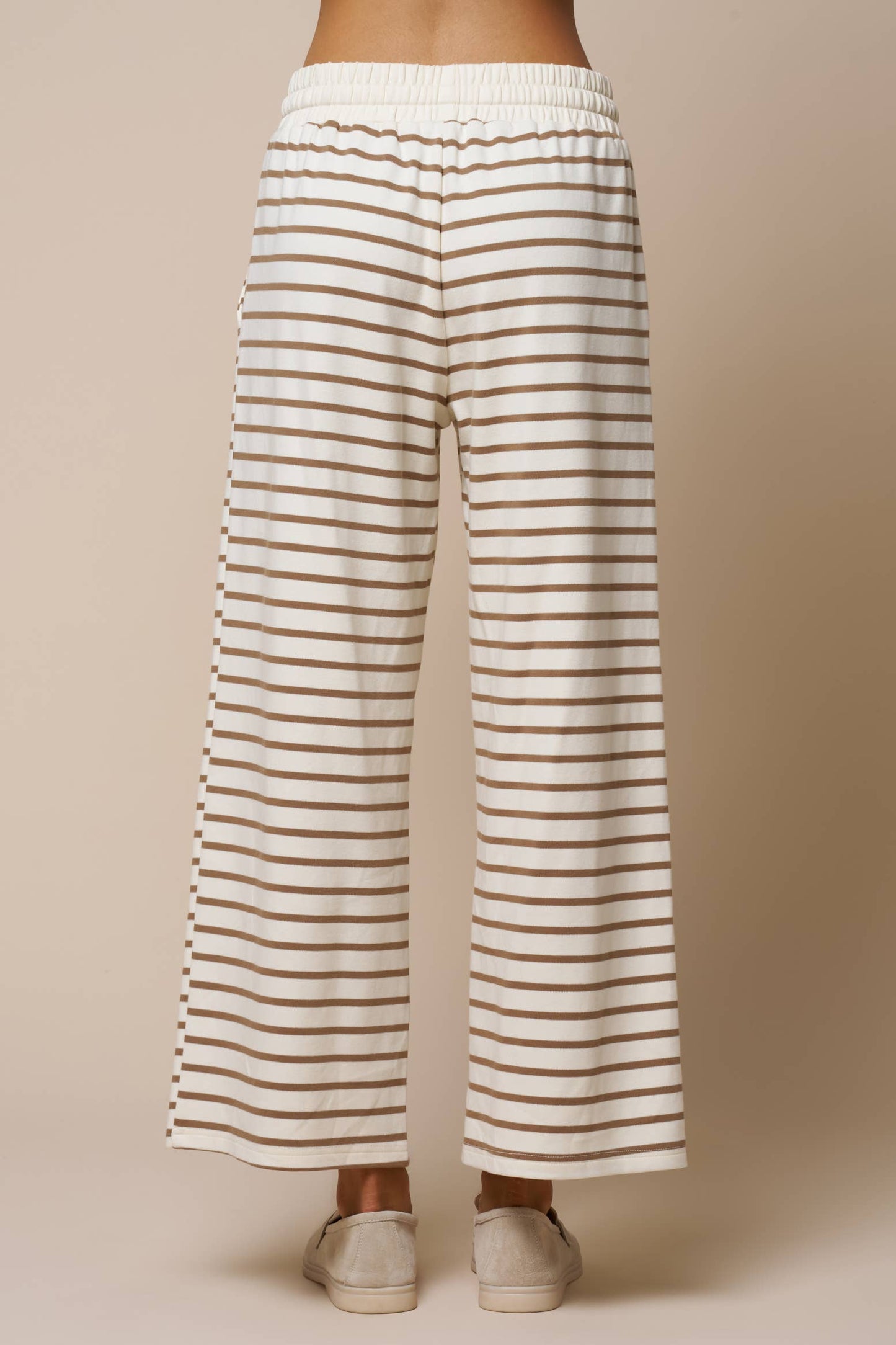 Stripe Drawstring Wide Leg Pants