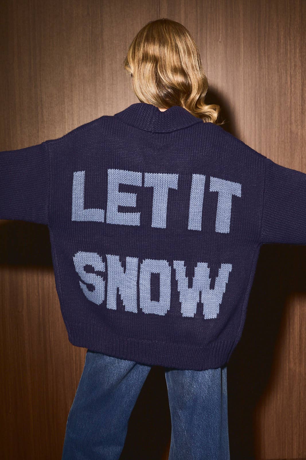 Let It Snow Oversized Knit Cardigan