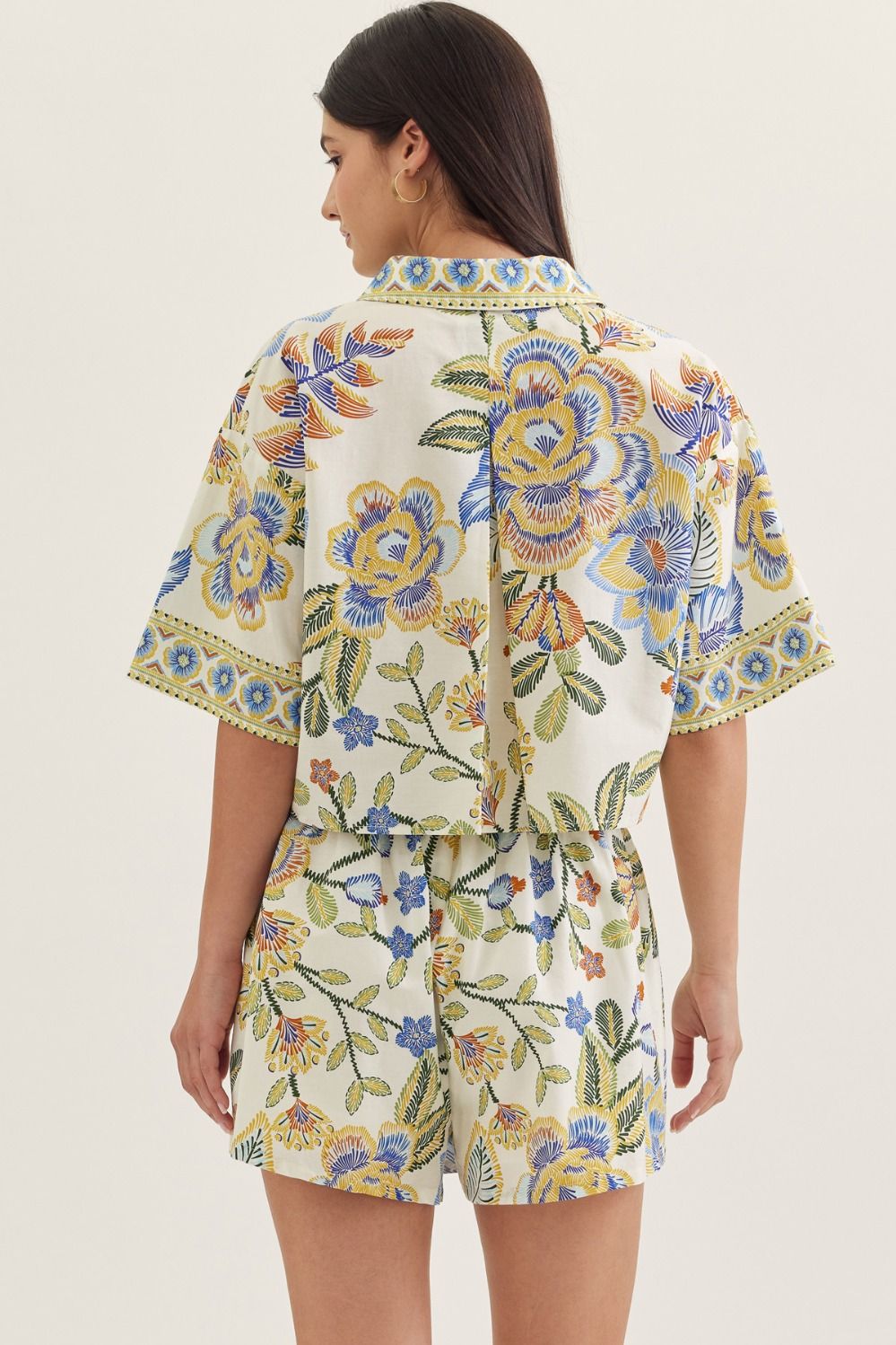 White Botanical Skort