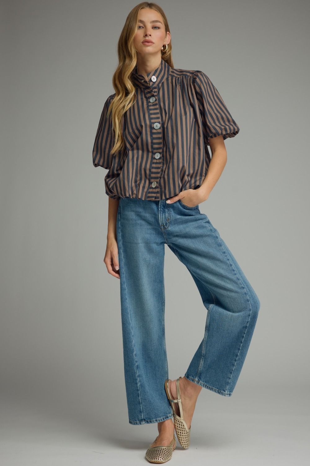 Striped Bubble Top