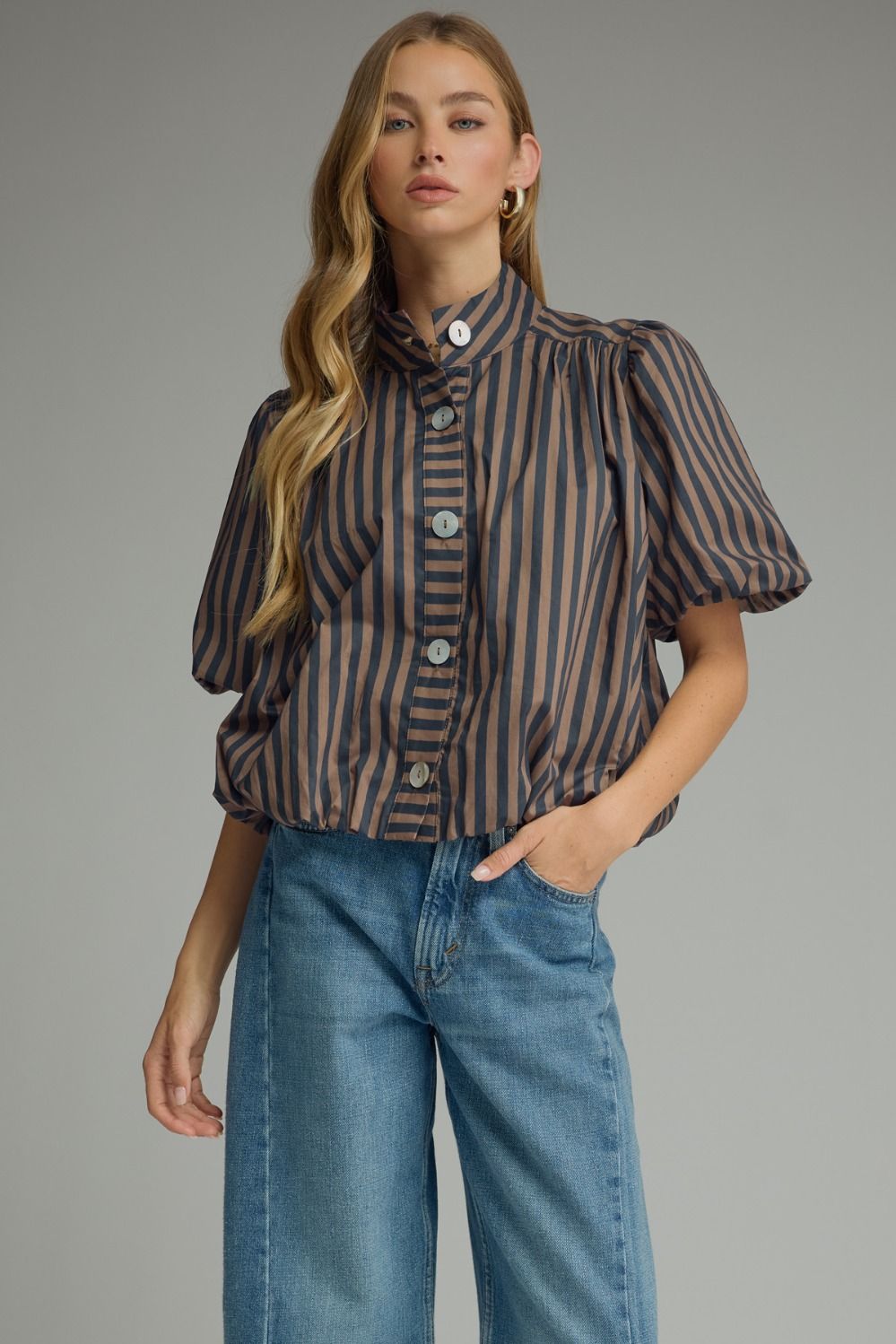 Striped Bubble Top