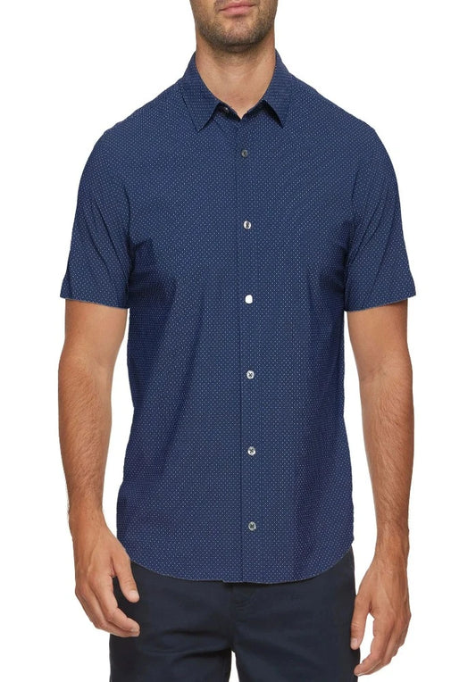 Flag and Anthem Madeflex Journey Performance Shirt- Navy Dot